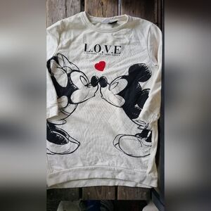 ZARA DISNEY SZ 9Y VGUC WHITE MICKEY MINNIE MOUSE TUNIC loose fit sweatshirt
